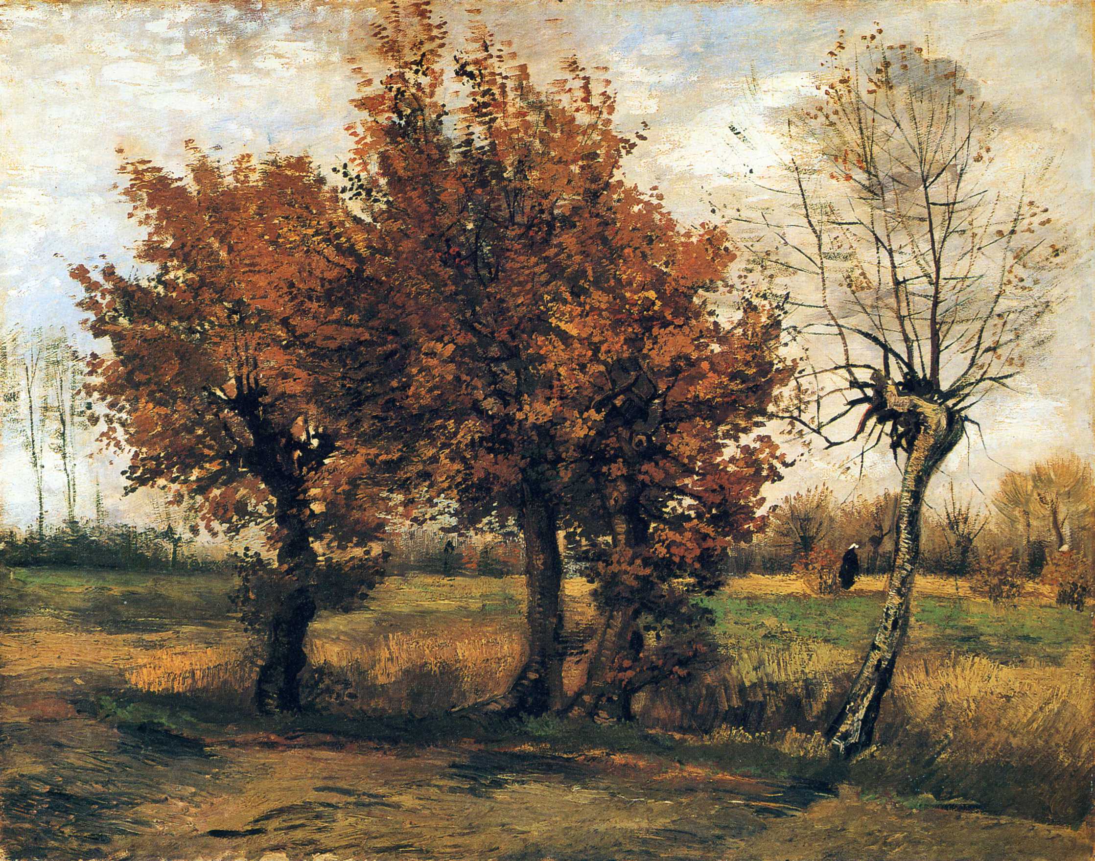 Картина Ван Гога Осенний пейзаж с четырьмя деревьями 1885
